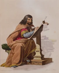 Einhard (c.770-840) engraved by Allais, c.1830